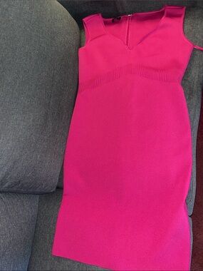 bebe Bright Fuchsia Sheath Midi Dress